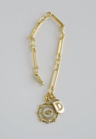 Celestial Perla Evil Eye & Initial Bracelet