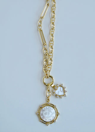 Sanxenxo Charm Holder Mixed Link Necklace - Clicker Clasp - add charms