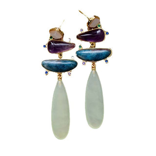 Flora Natural Stone Dangler Earrings