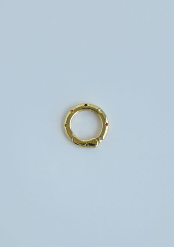 Round Diamond Push In Connector Charm Clasp