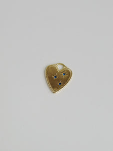 Sapphire Diamond Heart Charm