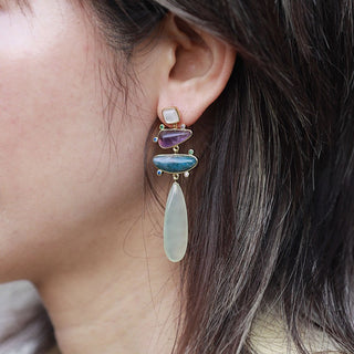 Flora Natural Stone Dangler Earrings