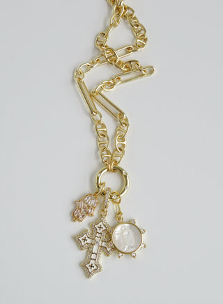Love. Protection & Blessings of Goodness Charm Cluster Necklace - Sanxenxo Link