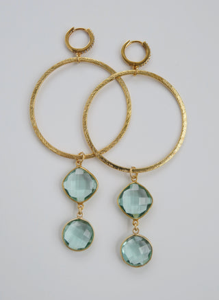 Apatite Crystal Hoop Earrings