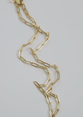 Small 16k Paperclip Link Necklace - add hinged clasp charms