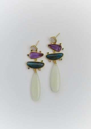 Flora Natural Stone Dangler Earrings