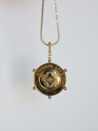 Eternal Love Hinged Clasp Medallion - 14k Gold Plated - trademark design