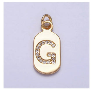 Diamond Initial Tag - 4mm Jump Ring
