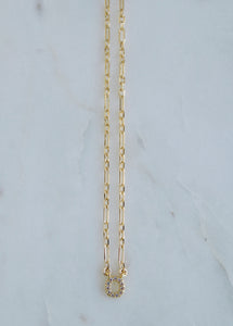 Personalized with Diamonds Necklace - Petite Figaro Chain