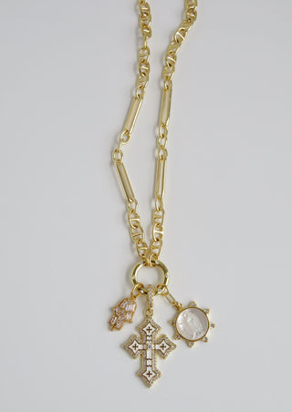 Love. Protection & Blessings of Goodness Charm Cluster Necklace - Sanxenxo Link