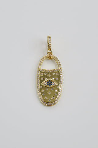 Oval Evil Eye Charm on Clasp