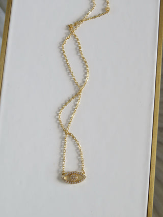 Dainty Diamond Evil Eye Necklace