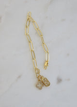 Load image into Gallery viewer, Clover &amp; Diamond Initial Tag Bracelet - Clip Link