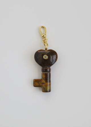Heart Key Crystal Charm