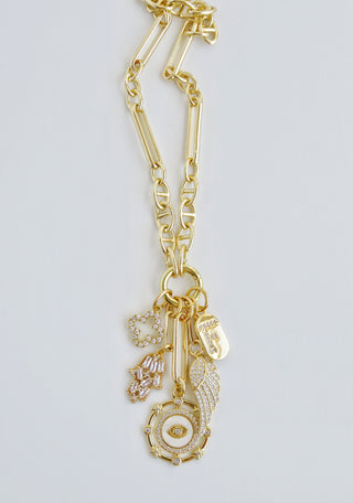 Love & Divine Guidance Charm Cluster Necklace - Sanxenxo Link