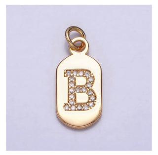 Diamond Initial Tag - 4mm Jump Ring