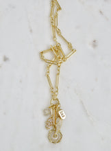 Load image into Gallery viewer, Love &amp; Divine Guidance Initial Charm Cluster Necklace - Figaro