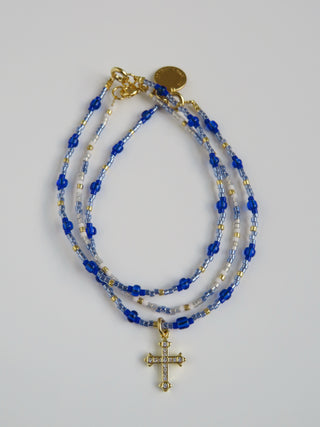 Holy Cross Shimmer - Beaded Bracelets Wrist Stack of 3