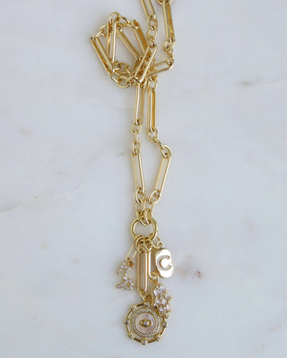 Personalized Zodiac Evil Eye Hamsa Celestial Charm Cluster Necklace - Figaro