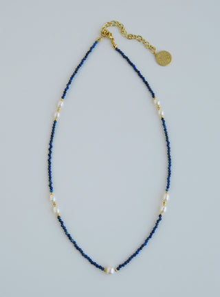 Balance and Communication- Lapis Lazuli Pearl Wrap Bracelet - Necklace