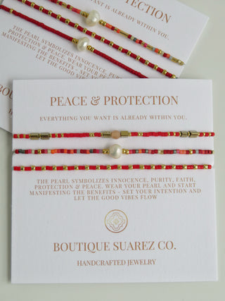 Peace & Protection - Pearl Bracelet Stacks