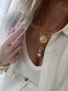 Eternal Love Medallion Necklace - 14k Gold Plated