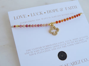 Kira Diamond Clover Cord Bracelet