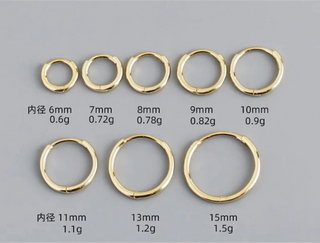 Classic Petite Thin Gold Hoops - Sterling Silver