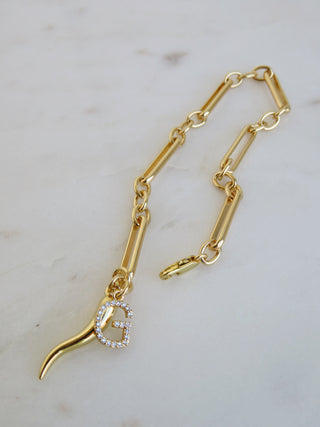 Italian Horn Initial Bracelet