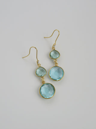 Blue Topaz Crystal French Hook Earrings