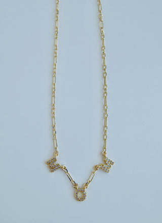 Personalized with Diamonds Necklace - Petite Figaro Chain
