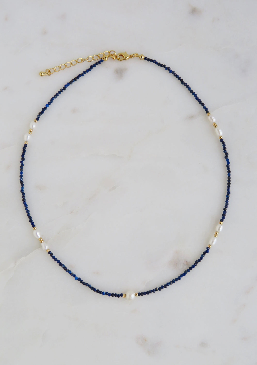 Katherine Lapis Lazuli Pearl Necklace