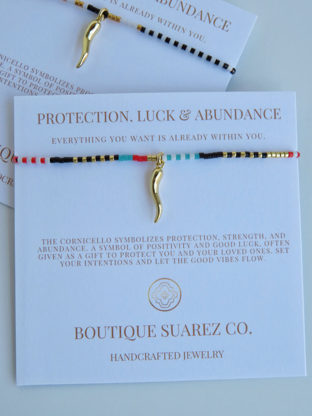 Abigail Cornicello  Bracelet - Protection. Luck & Abundance - Black, Red, Blue & Gold