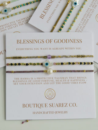 Peace & Protection - Pearl Bracelet Stacks