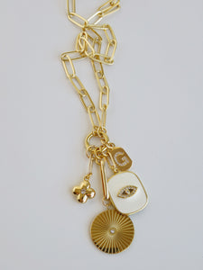 Luck & Divine Energy Charm Cluster Necklace - Clip Link