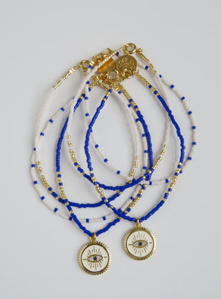 Hilda Evil Eye Shimmer - Beaded Bracelets Wrist Stack of 3