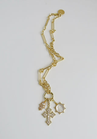 Love. Protection & Blessings of Goodness Charm Cluster Necklace - Sanxenxo Link