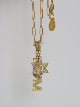 Small 16k Paperclip Link Necklace - add hinged clasp charms