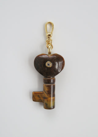 Heart Key Crystal Charm