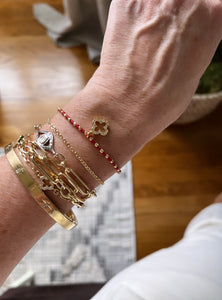 Ashlyn Diamond Clover Cord Bracelet