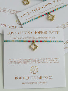 Abigail Clover Bracelet Blue - Love • Luck • Hope & Faith