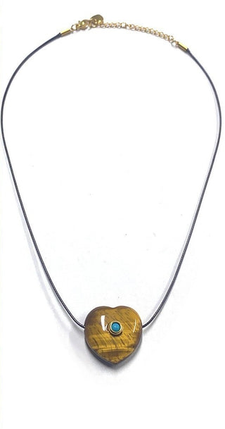 Seacliff -  Tiger’s Eye Heart Necklace