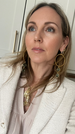 Apatite Crystal Hoop Earrings