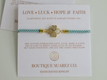 Load image into Gallery viewer, Beatrice Heart Clover Bracelet - Love • Luck • Hope &amp; Faith