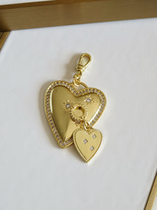 Celestial Heart Charm on Diamond Hinged Clasp