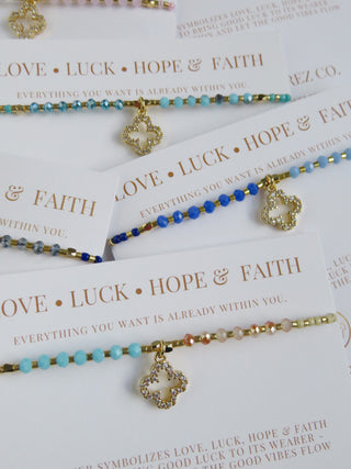 Love. Luck. Hope. Faith - Gisele Clover Bracelet