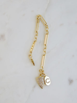 Guard Your People Initial Bracelet