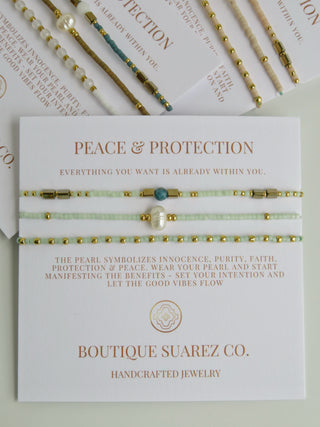 Peace & Protection - Pearl Bracelet Stacks