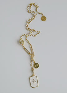 Blanc Lariat Charm Holder Necklace