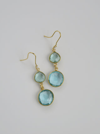 Blue Topaz Crystal French Hook Earrings